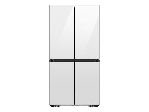 Bespoke Counter Depth 4-Door Flex™ Refrigerator (23 cu. ft.) with Beverage Center™ in White Glass - (with Customizable Door Panel Colors)