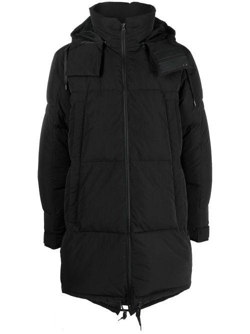 Feather-down hooded coat - Black