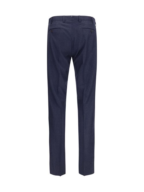 Virgin Wool Tailored Trousers — Navy