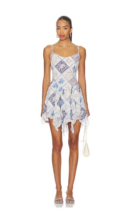 MAJORELLE Gueret Mini Dress in Blue. XS. Also in L, M, S