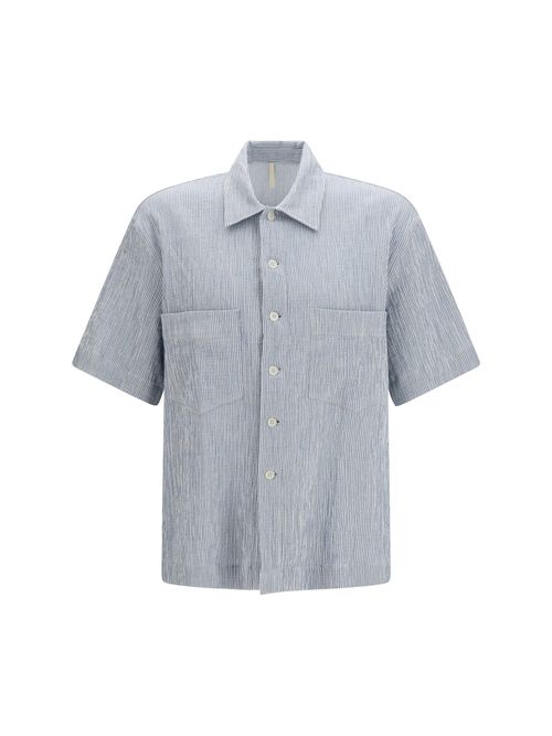 Striped Cotton Shirt — Blue