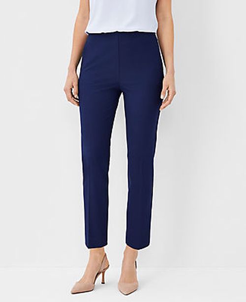 Ann Taylor The Petite Side Zip Ankle Pant in Bi-Stretch — Curvy Fit