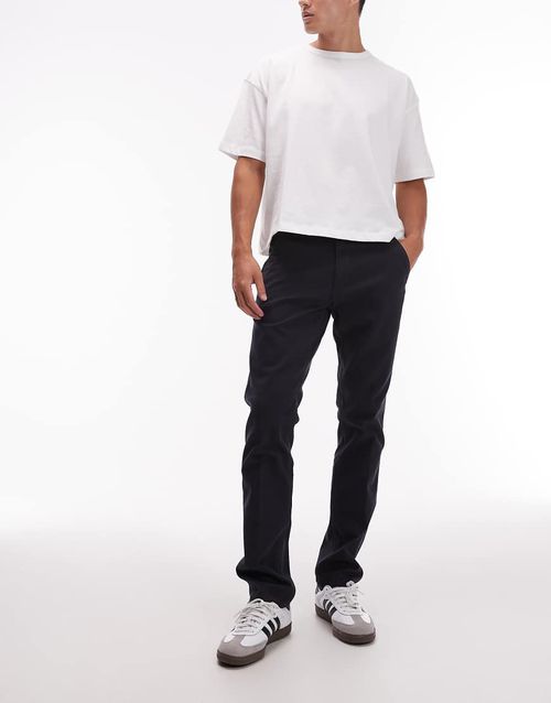 Regular fit chino trousers in navy