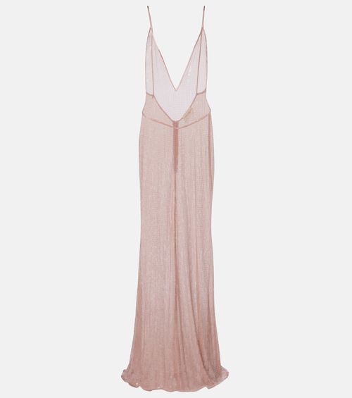 Claudie sequined sheer gown