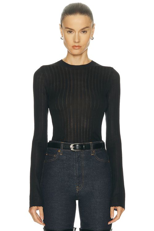 KHAITE Elm Top in Black - Black. XS also in L