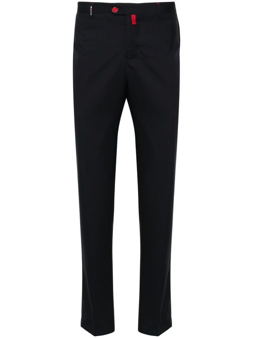 Logo-embroidered slim-fit trousers - Blue