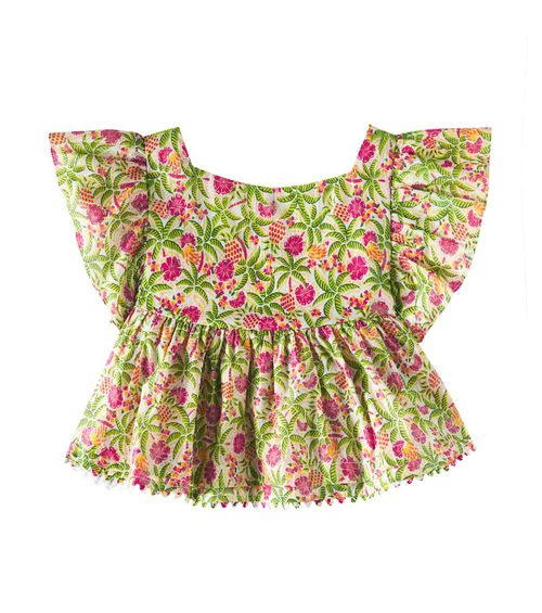 Cycas floral scalloped top