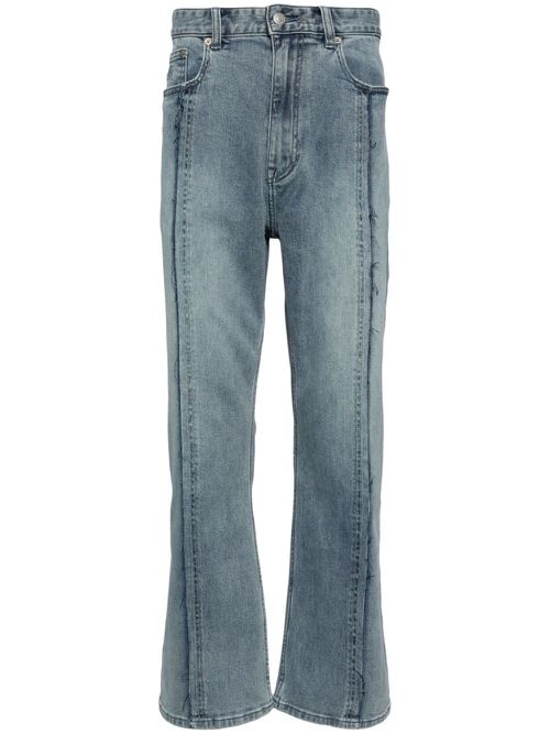Exposed-seam straight-leg jeans - Blue