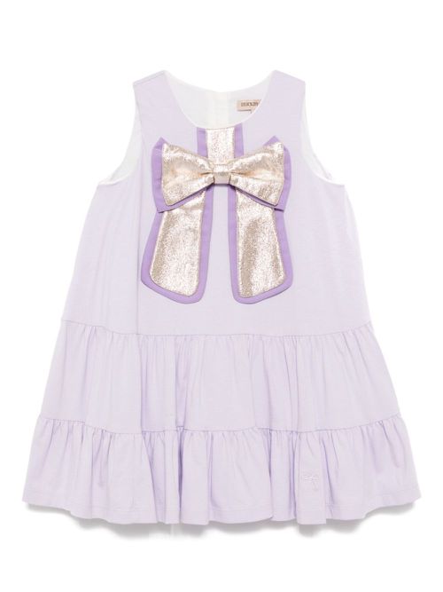 Gilded bow ruffle tier dress - Purple