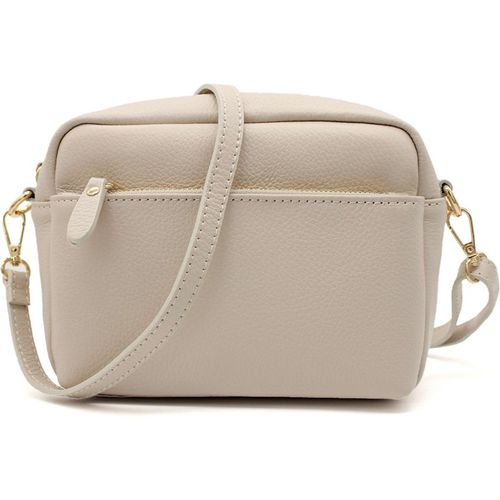 Genuine Italian Leather Front Zip Crossbody Camera Bag