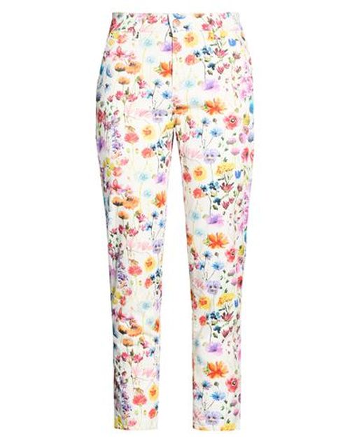 Woman Pants White Size 26 Cotton, Elastane