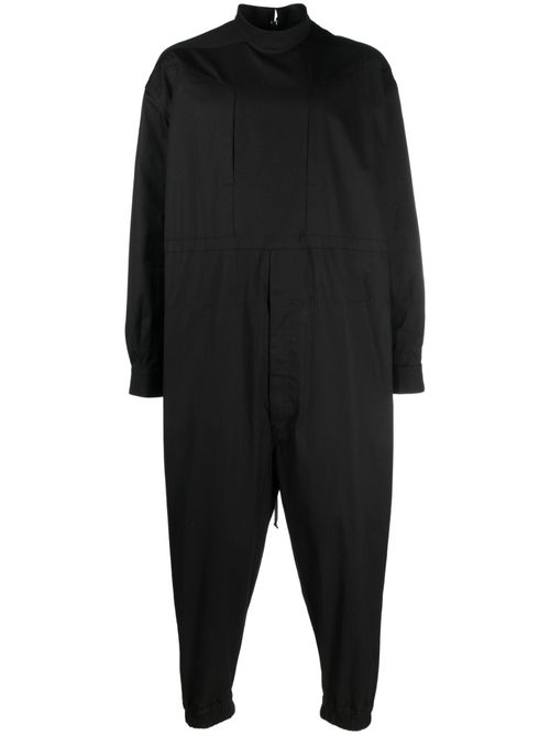 High-neck balloon-fit jumpsuit - Black