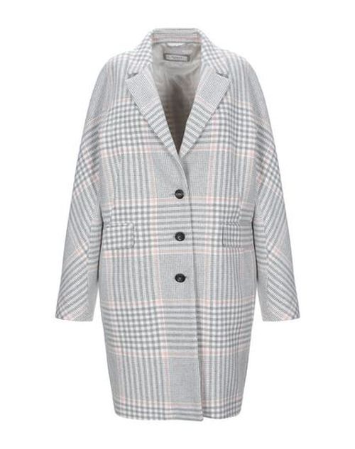 Woman Coat Grey Size 4 Virgin Wool, Polyamide, Polyester