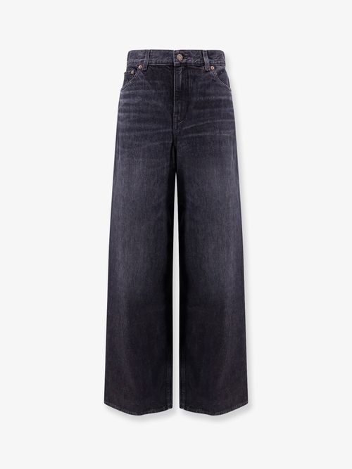 Iconic Leather Logo Tag Jeans — Black