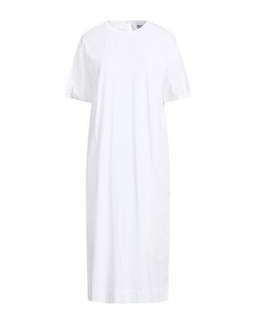 Woman Midi dress White Size 6 Cotton, Elastane