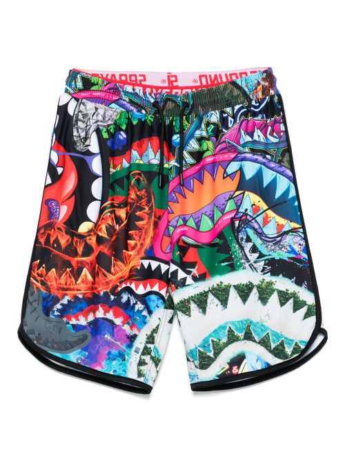 Sprayground kid printed swim shorts - Black