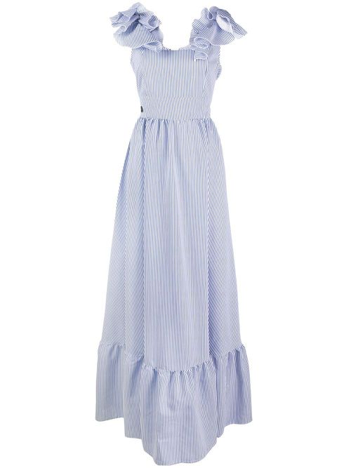 Ruffle detail maxi dress - 07 LIGHT BLUE