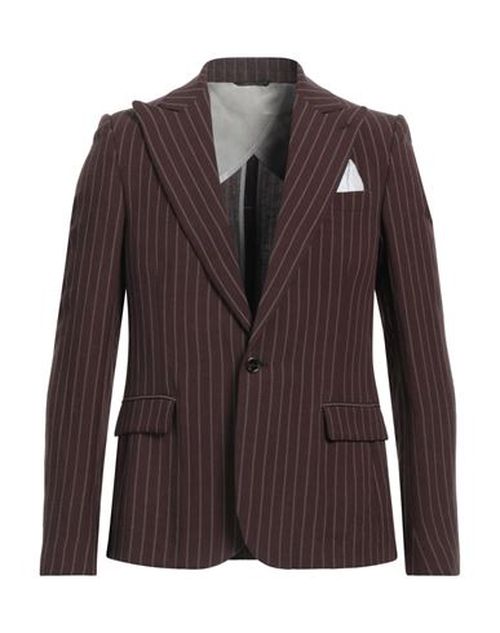 Daniele Alessandrini Man Blazer Dark brown Size 38 Linen, Viscose