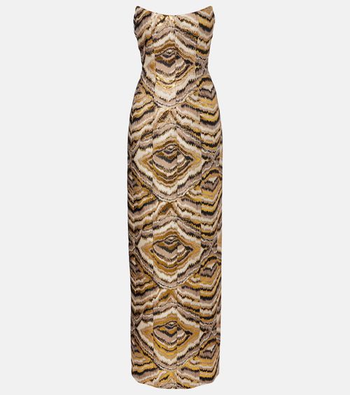 Odessa paneled jacquard gown