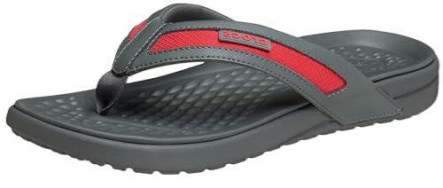 Crocs Men's Yukon Sport LR Flip Flop Sandal, Black/Slate Grey