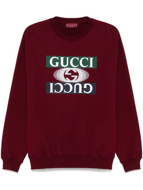Printed cotton sweatshirt - Red