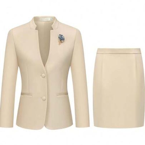 Women's 2 Piece Suit Skirt Set Business Office Work Blazer Jackets And Pencil Skirt With Slit