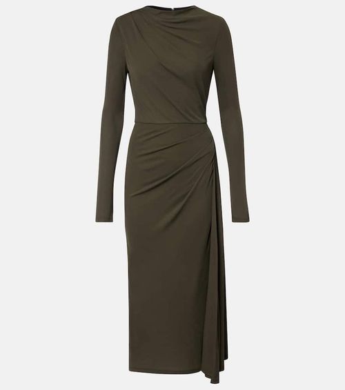 Draped jersey midi dress