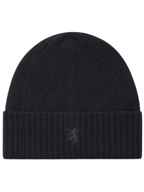 Ribbed-edge cashmere beanie - Black