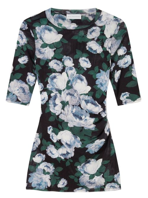 Three-Quarter Sleeve Mesh Top - Size S