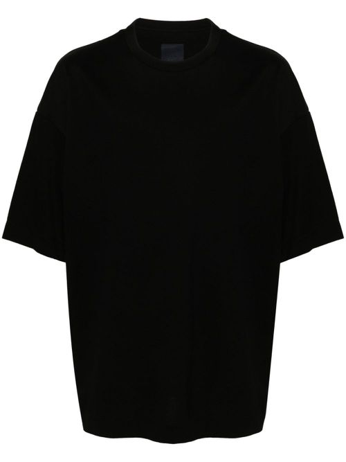 Logo-embroidered cotton T-shirt - Black