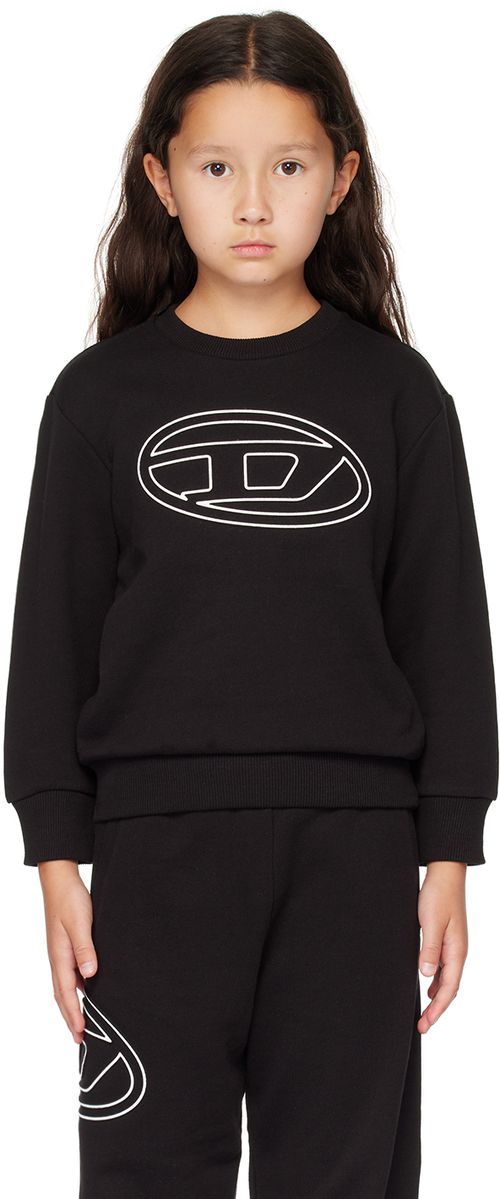 Diesel Kids Black Smartbigoval Over Sweatshirt