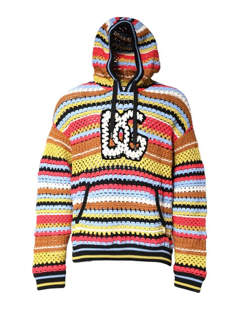 Multicolor Striped Cotton-Blend Hoodie — Multicolor