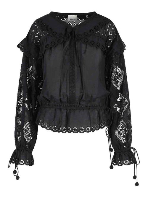 Nowana Black Cotton Blouse