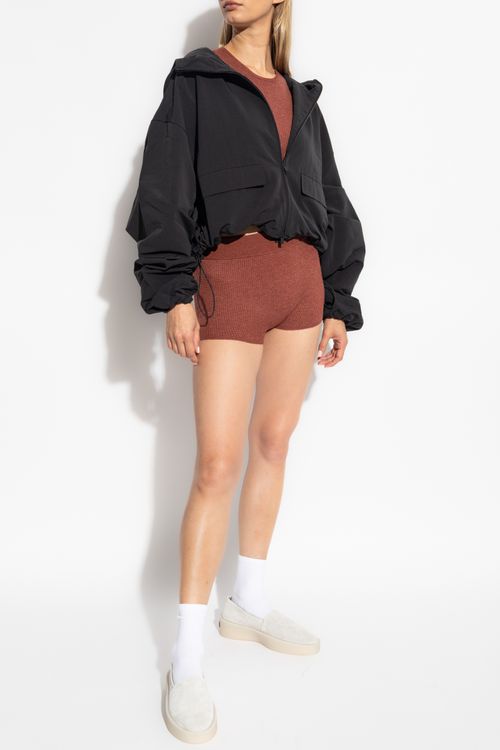 Ribbed Top, Women's, Brown