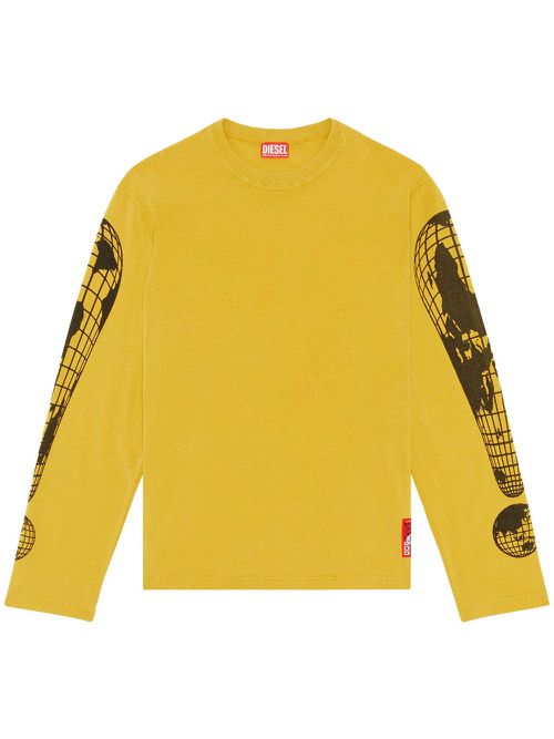 Graphic-print long-sleeve T-shirt - Yellow