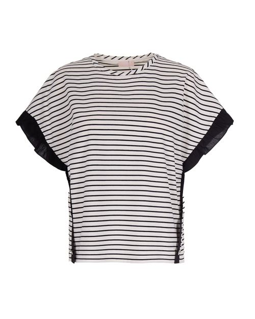 Striped Cotton Jersey T-Shirt — Black