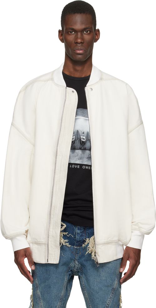 Off-White Temple Jumbo Denim Flight Jacket