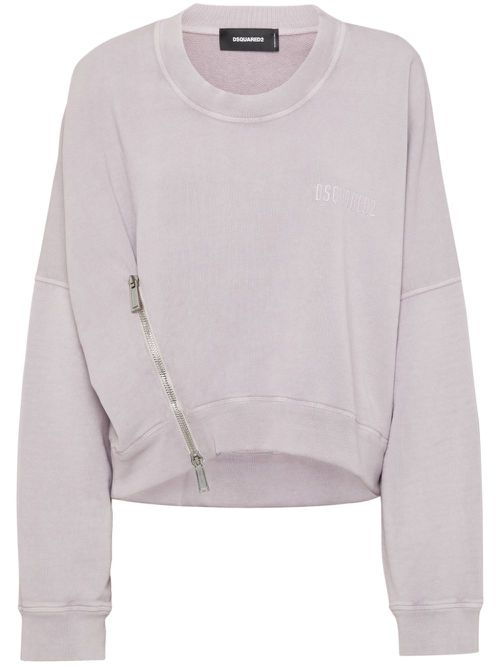 Zip-detail sweatshirt - Purple