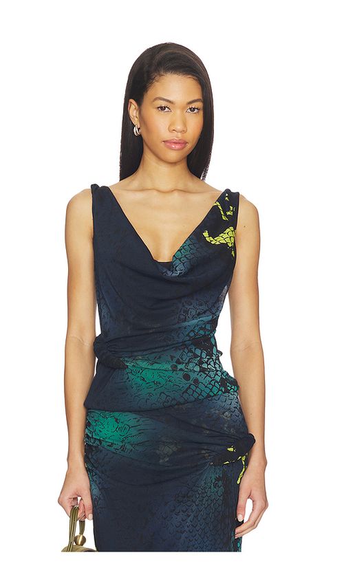 Paris Georgia Croissant Singlet in Navy,Green. L. Also in