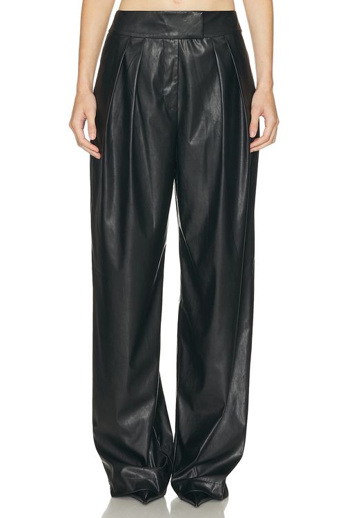 The Sei Double Pleat Trouser in Black - Black.  8 also in
