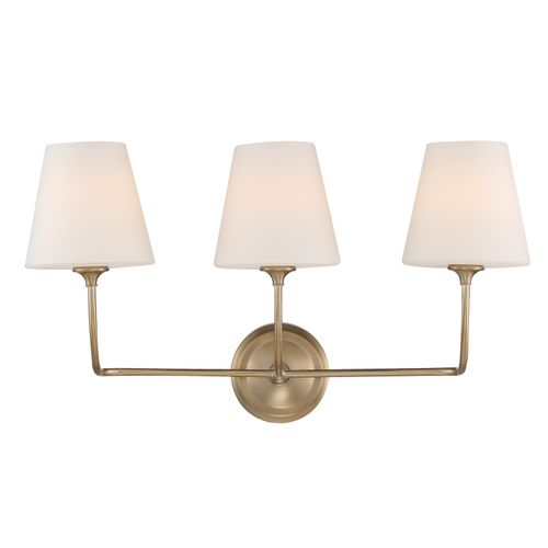 Vibrant Gold Three Light Bathroom Vanity from the Sylvan Collection