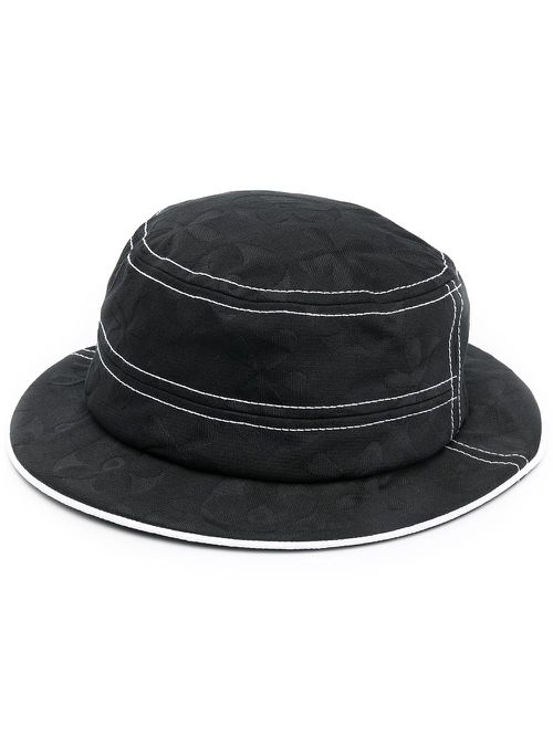Floral-jacquard bucket hat - Black