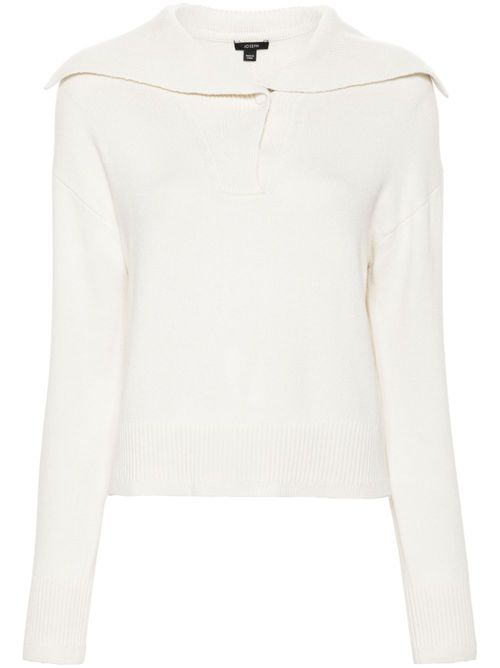 Knitted polo sweater - White