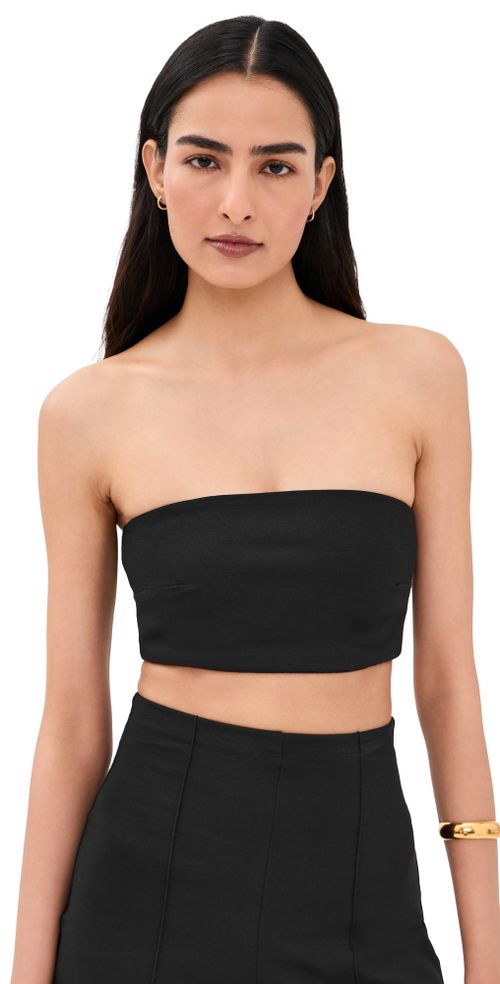 Ponte Knit Bandeau Top Black