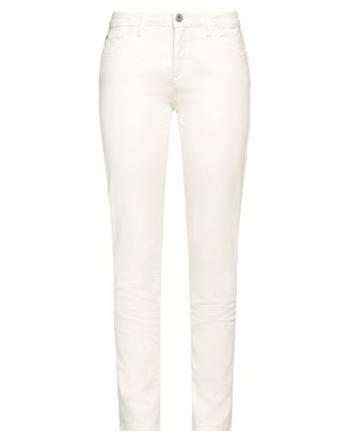 Woman Pants White Size 26 Cotton, Elastane