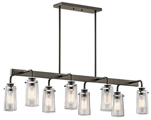 Braelyn 8-Light Linear Chandelier in Olde Bronze