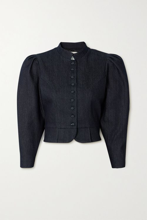 Amoako Denim Peplum Jacket - Blue