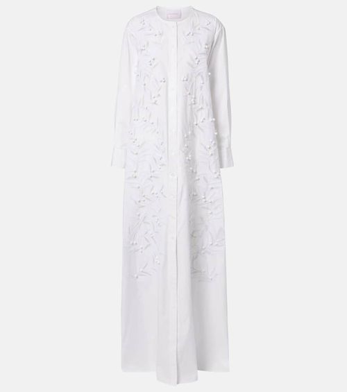 Embroidered cotton-blend gown