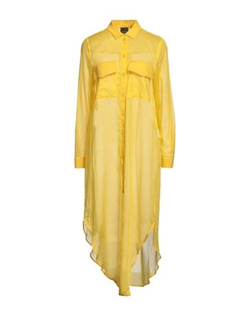 Woman Midi dress Yellow Size 2 Cotton