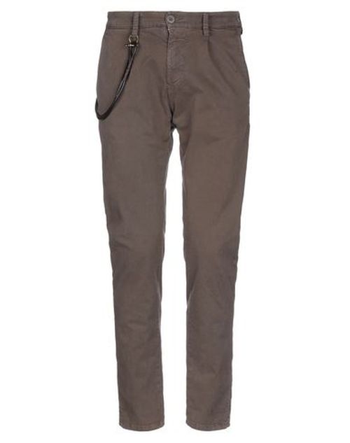 Man Pants Dark brown Size 28 Cotton, Elastane